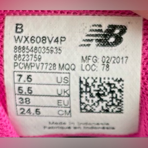 New Balance 608V4 White/Pink Women’s Size 7.5 WX608V4P - Picture 7 of 7